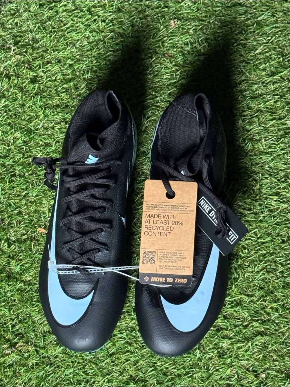 Nike Air Zoom Mercurial Superfly X Pro FG Black/Ice Blue Mens Size 10